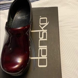 Professional Red Marbled Patent Dansko clogs